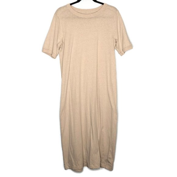 Madewell Dresses & Skirts - Madewell Tan Beige Midi Tee Shirt Dress Medium Minimal